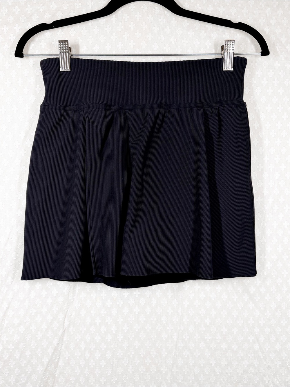 Spanx Black Ribbed Get Moving Tennis Skort